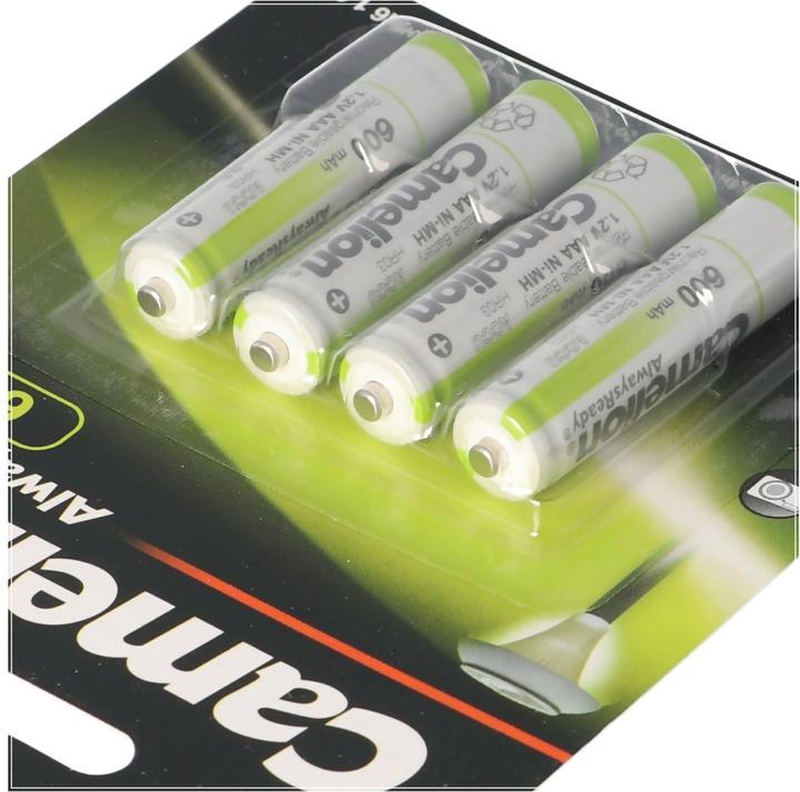 Produktbild Camelion Akku Solar AAA, Micro LR3, HR03 in 4er Blisterverpackung, Ready to Use Akku (4 Stk., HR03, 600 mAh)