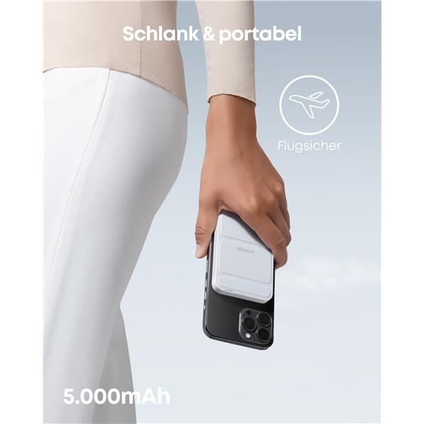 Image du produit Anker 19.5W, 1 x USB-C, Standfunktion MagGo Magnetic Wireless Power Bank White (19.50 W)