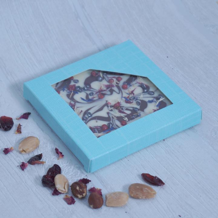 Produktbild miniSchoggi Schokoladentafel Verpackung Türkis, 10cm x 10cm, 10 Stück (10x)