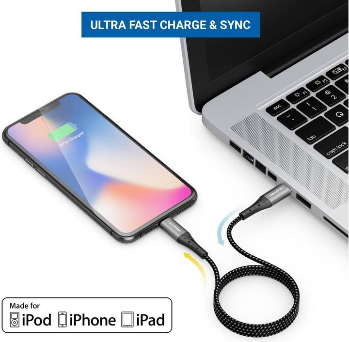 Produktbild deleyCON USB-2.0-Kabel USB C - Lightning 1.5 m (1.50 m, USB 2.0)