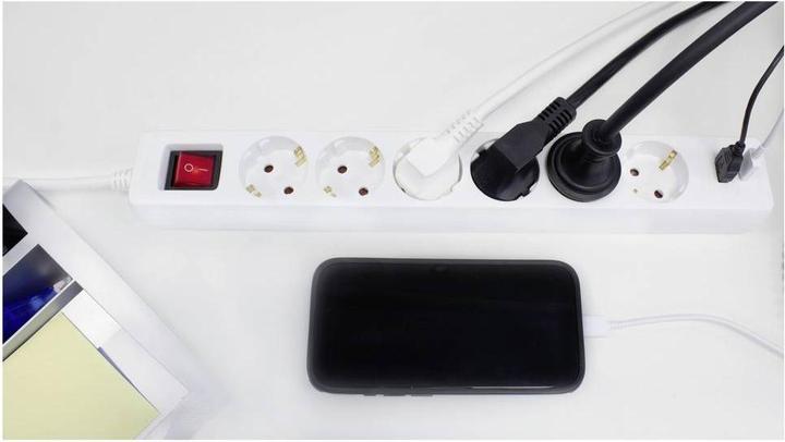 Actual product image As - Schwabe Steckdosenleiste mit USB-Port (6x, CEE 7/3, 1.40 m)