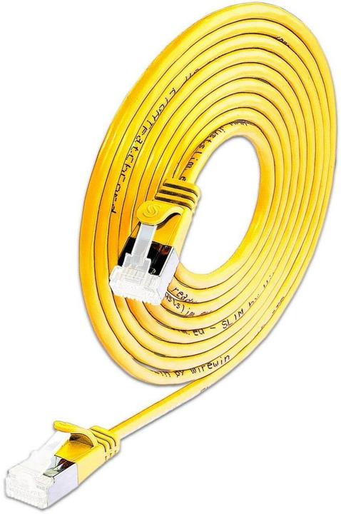 Image du produit SLIM Câble patch RJ-45, Cat 6A, U/FTP, 0,15 m, jaune (U/FTP, CAT6a, 0.15 m)