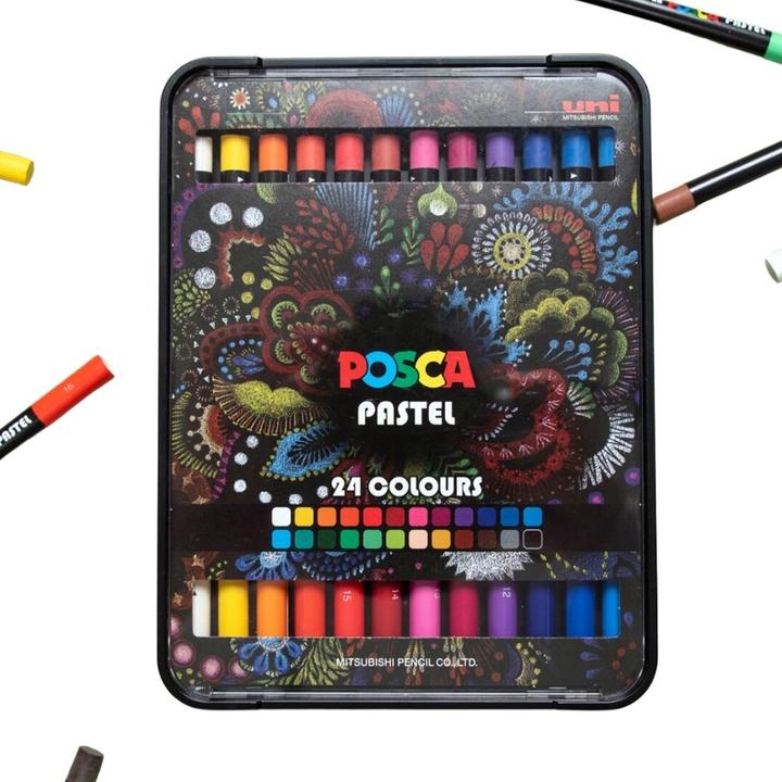 Image du produit Posca Pastel KPA-100 Set de 24 crayons de cire assortis (Assortiment, 24 x)