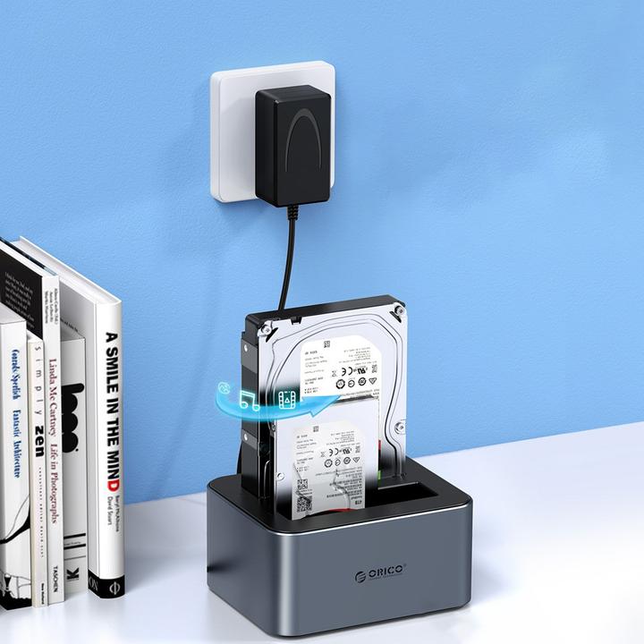 Actual product image Orico HDD / SSD Docking Station 6626C3-C-V1 2-Drive for SATA 2.5inch / 3.5inch, Grey