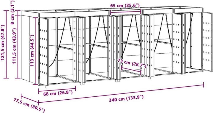 Produktbild vidaXL Rollbehälterlagerung
