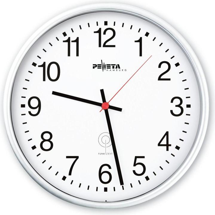 Produktbild Peweta GmbH Co. KG Funkwanduhr arab.Zahlen 1,5V,ws 51.130.211 (25 cm)