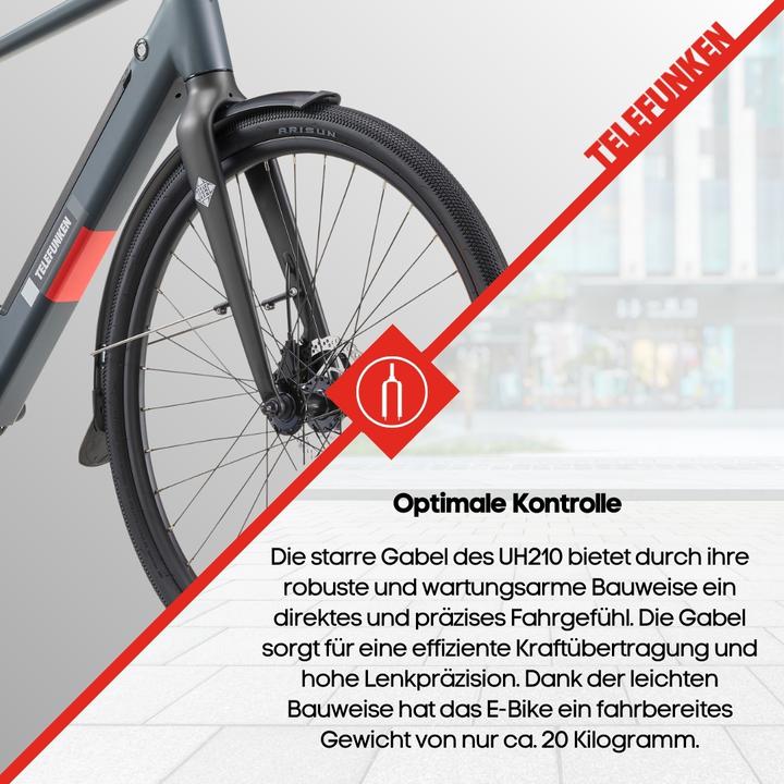 Actual product image Telefunken Urban E-Bike Herren UH210 28 Zoll Hinterradmotor 7-Gang Kettenschaltung (48 cm)