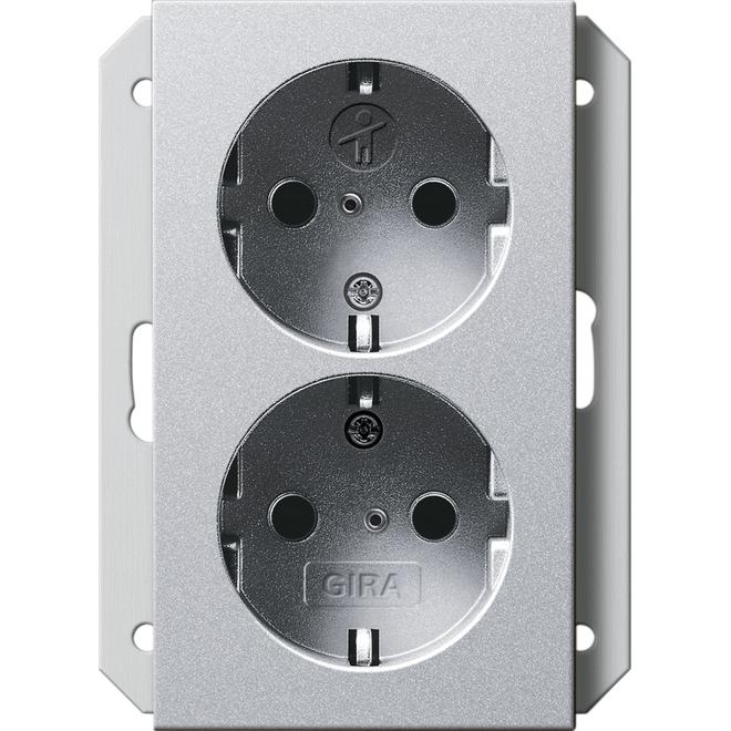 Gira, Steckdose, SCHUKO 2f SH f. UP-Dose 1f System 55 F 273126