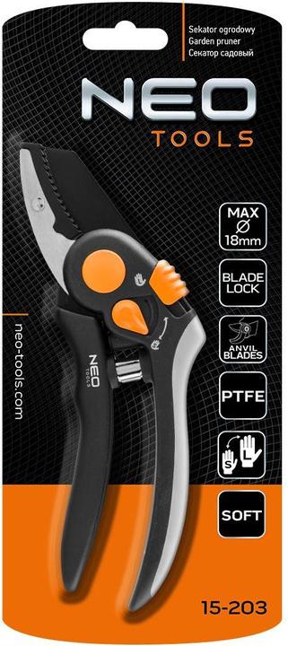 Produktbild Neo Tools Front secateurs 200 mm, range up to 18 mm, adjustable distance