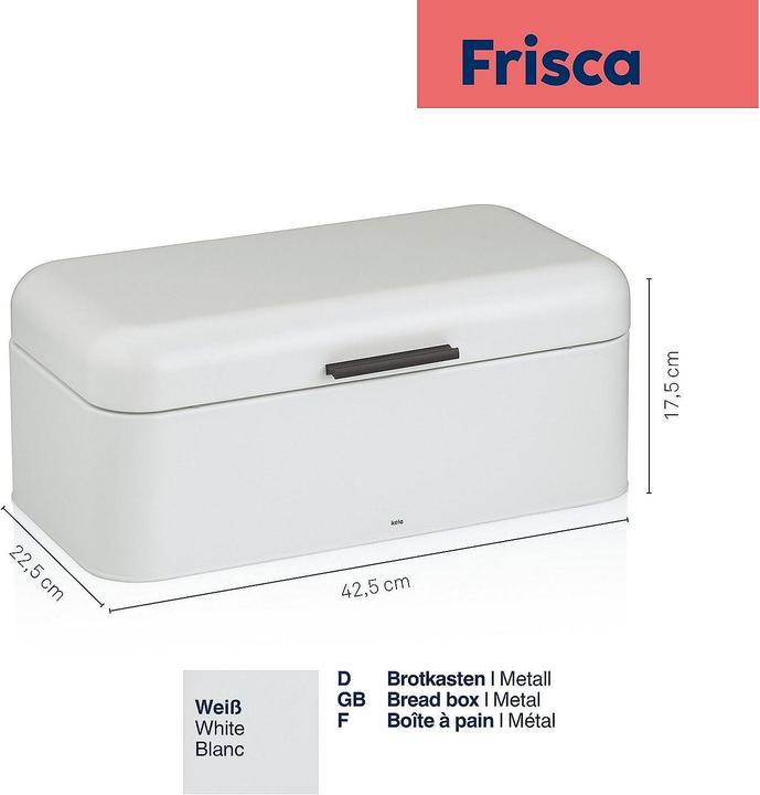 Actual product image Kela Bread box Frisca white matt