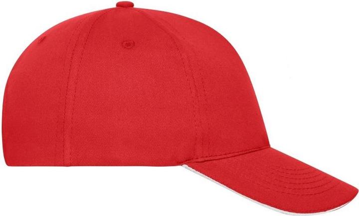 Actual product image Myrtle Beach 5 Panel Organic Cotton Sandwich Peak Cap