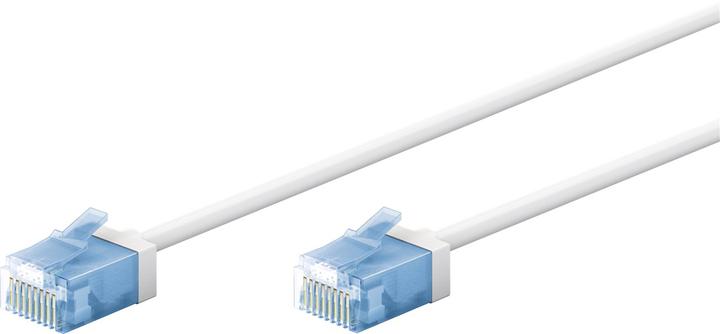 Goobay Ultraflexibles CAT 6A Patchkabel, slim, U/UTP, weiss (U/UTP, CAT6a, 0.50 m)