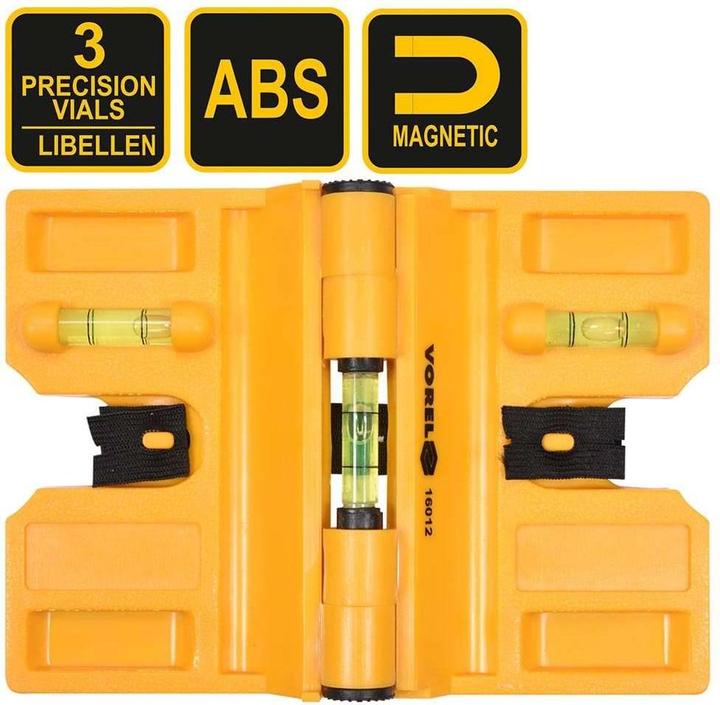 Actual product image Vorel Post spirit level Joint spirit level Angle spirit level with magnets (13.50 cm)