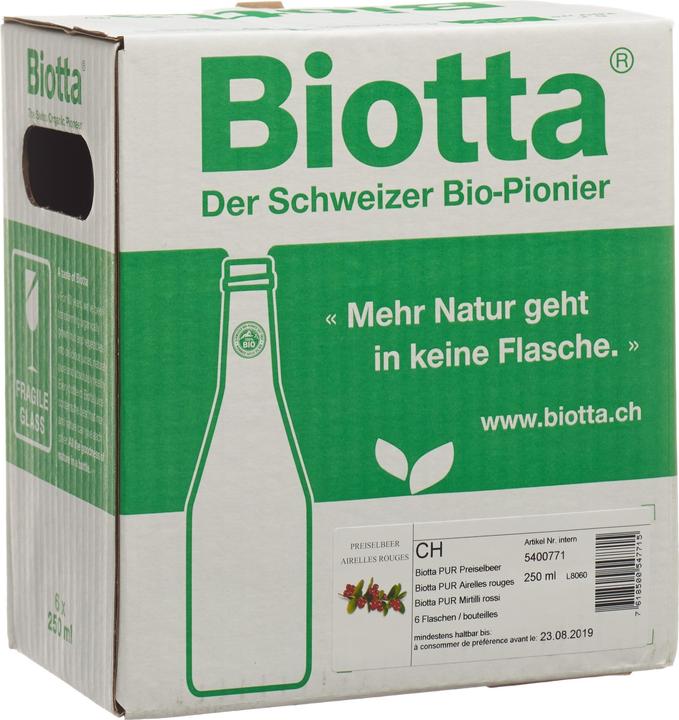 Image du produit Biotta Airelle rouge Pur Bio (6 x 25 cl)