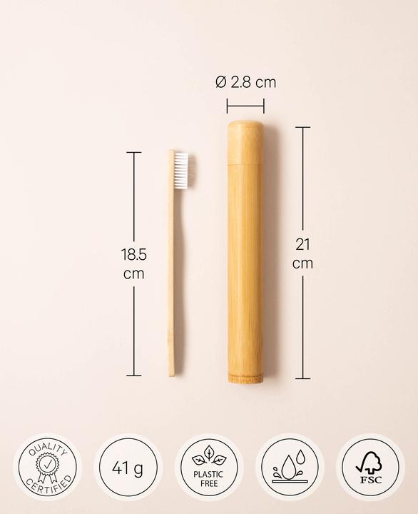 Actual product image Noya Bambus Zahnbürste und Reisebox (Soft, 1 x)