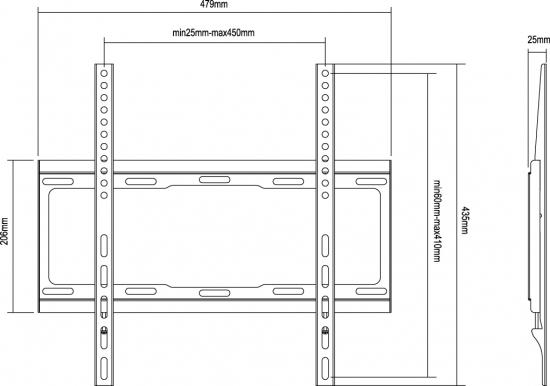 Actual product image equip Wall mount for flat screens (Wall, 55", 40 kg)