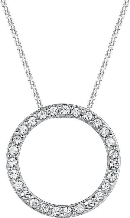 Elli mit Kreis-Anhänger verziert mit Kristallen (Sterling Silber, 45 cm)