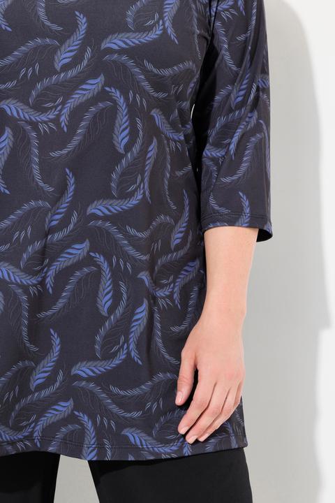 Actual product image Ulla Popken Matte Jersey Feather Print Tunic (56)