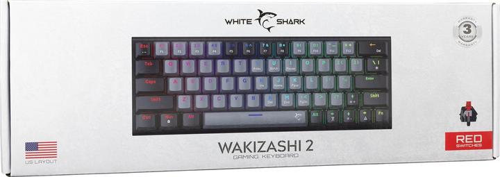 Actual product image White Shark Computer keyboard GK-002711V2 Wakizashi 2 Grey-Black US Red Switches (USA, Cable)