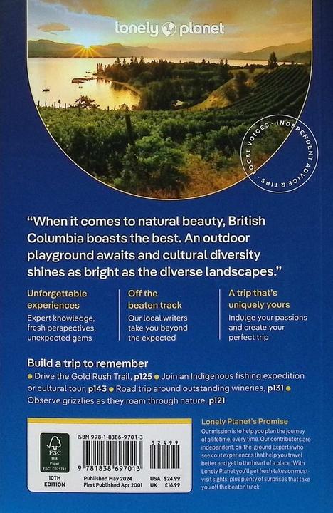 Produktbild British Columbia & the Canadian Rockies (Englisch, Brendan Sainsbury, Jonny Bierman, Debbie Olsen, Bianca Bujan, 2024)