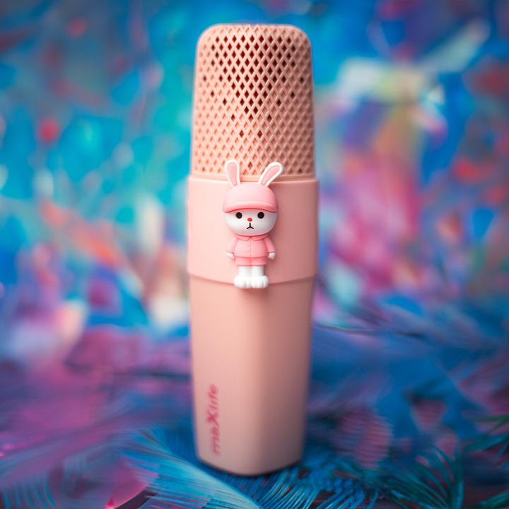 Actual product image Maxlife Bluetooth microphone with speaker Animal MXBM-500 pink