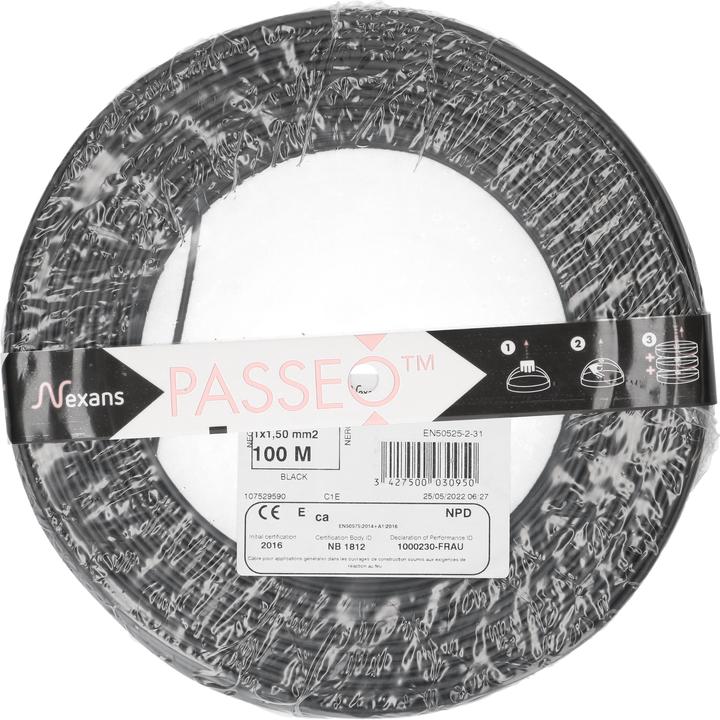 Produktbild Nexans T-Draht 1.5mm2, schwarz, 100m (100 m)