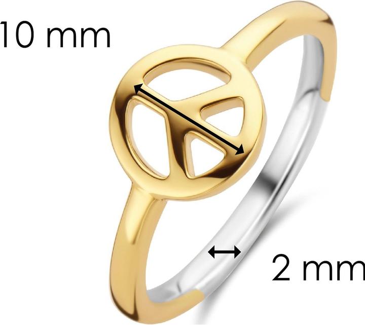 Immagine prodotto Ti Sento Milano Anello con simbolo della pace placcato oro 12222SY (56, 925 Argento)