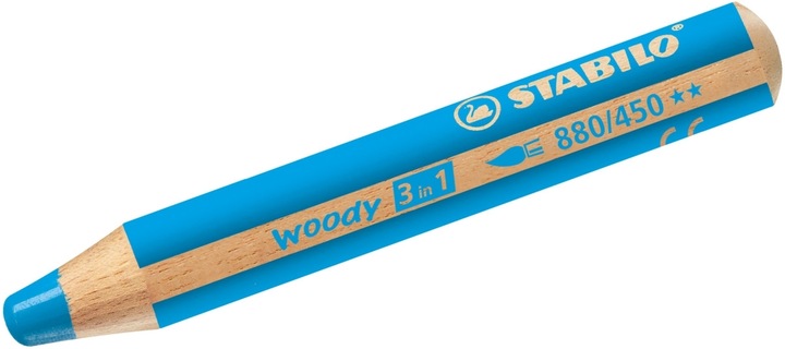 Actual product image STABILO woody 3 in 1 coloured pencil (Cyan blue, 1 x)