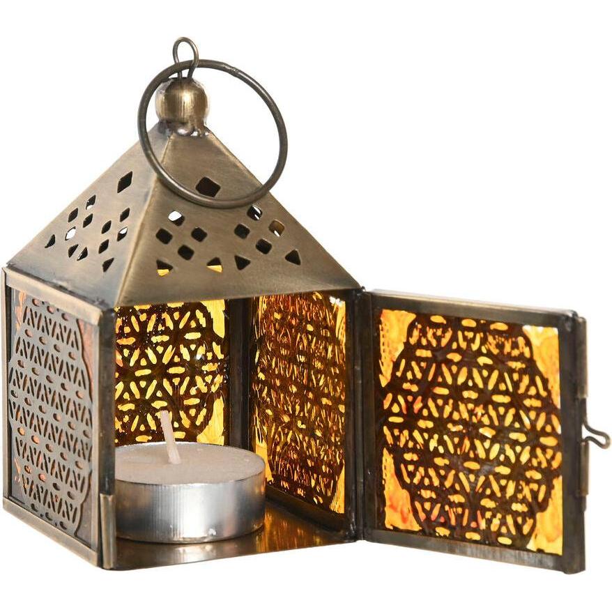 Esprit, Lanterna, Laterne Home Gold Metall Kristall Araber 6 x 6 x 10 cm (6 Stück)