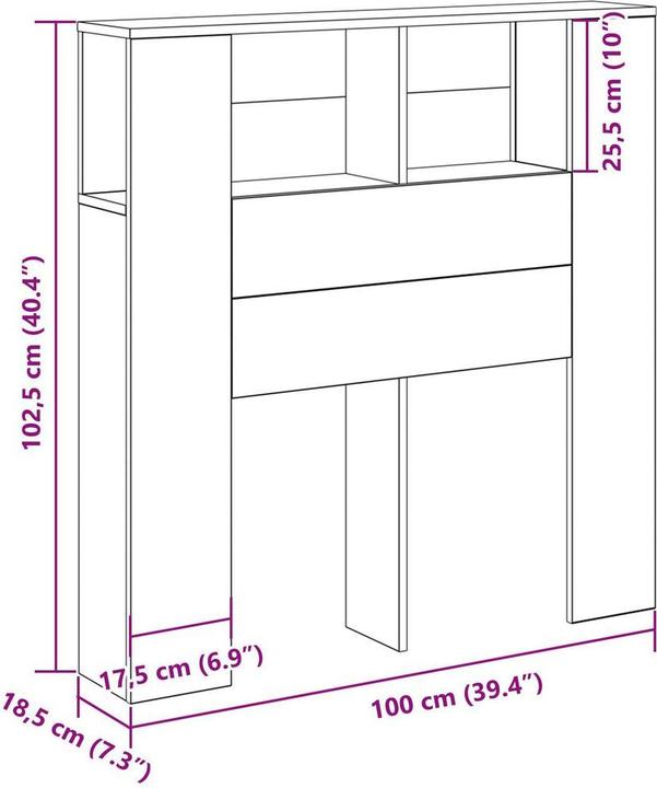 Actual product image vidaXL Modernes Kopfteil (19 x 19 x 104.50 cm)