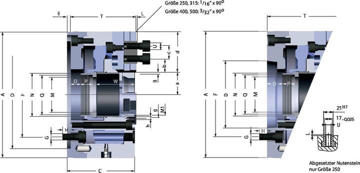 Produktbild Röhm Kraftspannfutter KFD-HS 200, 3-Backen, Spitzverzahnung 90°, ISO 702-I