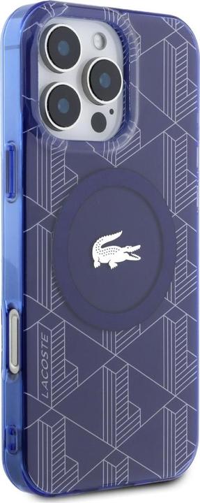 Actual product image Lacoste Etui HC IML Monogram Silver Croc Logo do iPhone 16 Pro MagSafe granatowy (Apple iPhone 16 Pro)
