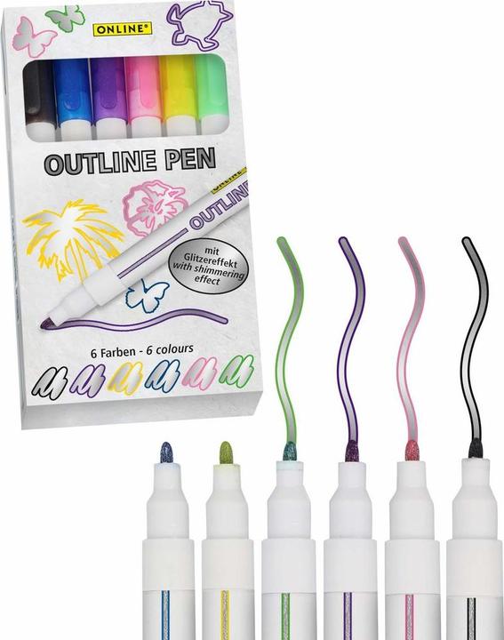 Actual product image Online Fibre pen case Outline Pen (6x)