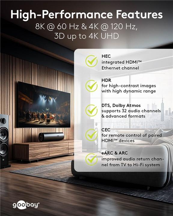 Actual product image Goobay HDMI angle adapter 90°, gold-plated 8K@60HZ