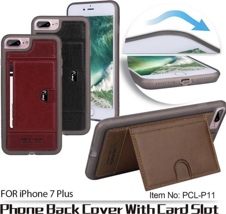 Immagine prodotto Pierre Cardin iPhone 7 Plus / 8 Plus – Leder Case mit Kartenfach aussen, Rot (Apple iPhone 7 Plus, Apple iPhone 8 Plus)