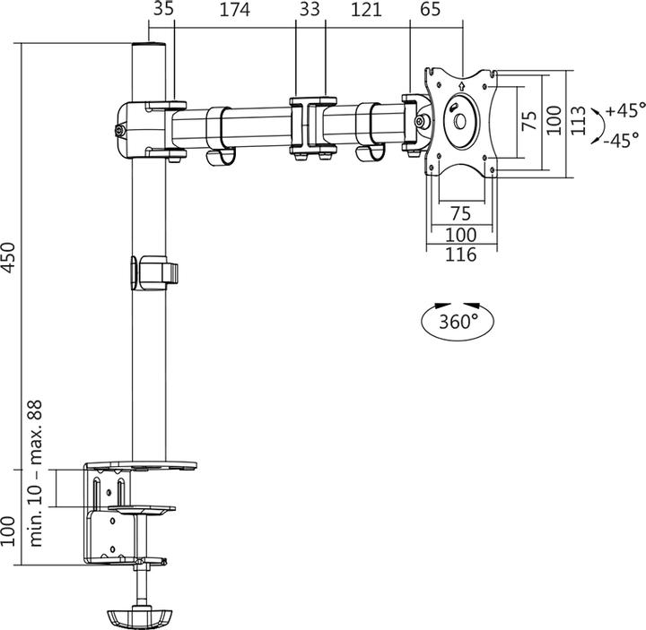 Produktbild LogiLink TVHalterung Schreibtisch neig schwenkbar (Tisch, 27", 8 kg)