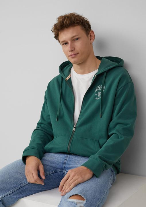 Produktbild s.Oliver Sweatshirt Jacke Hoodie-Sweatshirtjacke mit Frontprint (M)