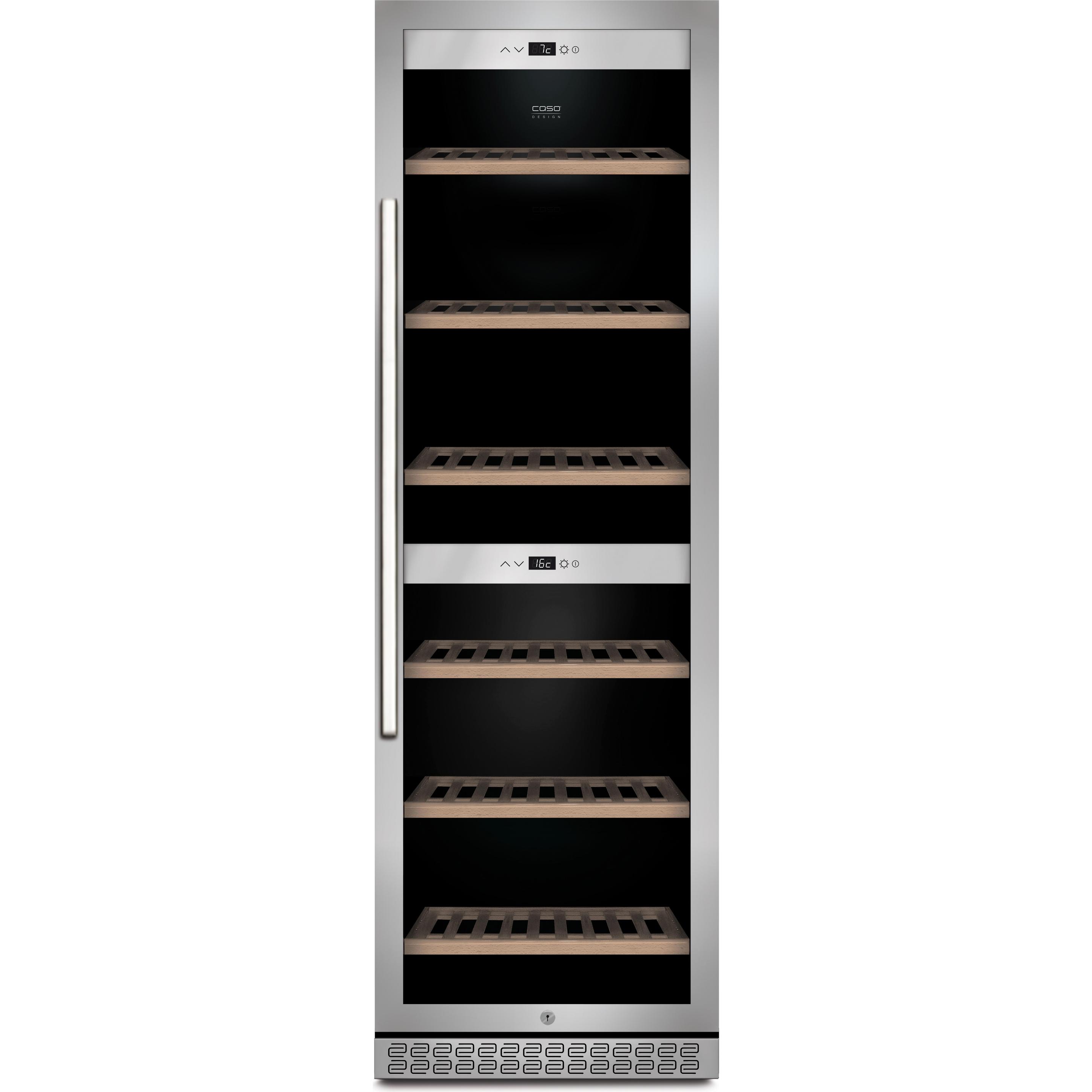 Caso WineChef Pro 180, Weinkühlschrank Freistehend, Silber