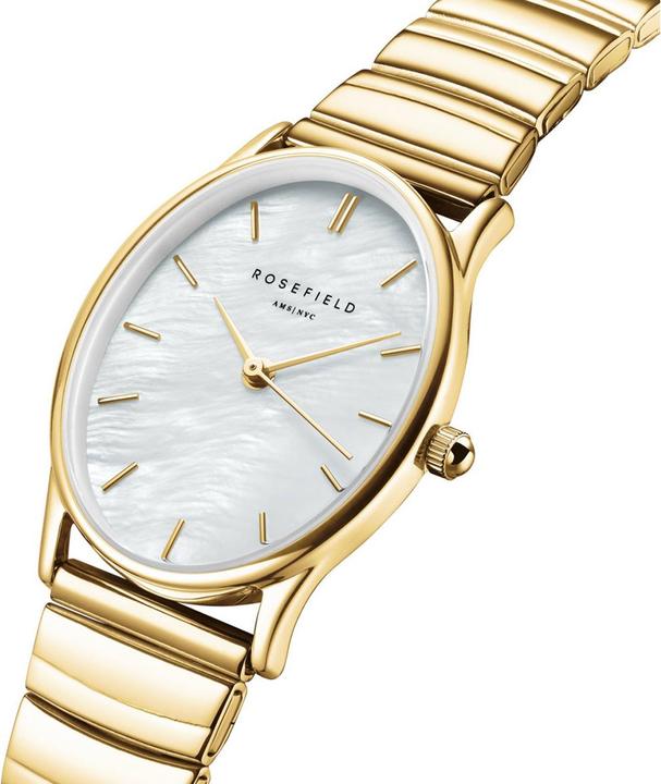 Immagine prodotto Rosefield - The Oval White MOP Half-Moon Steel Gold OVWGSG-OV16 (Orologio da polso analogico)