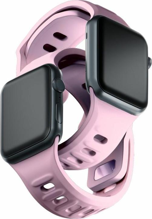 Actual product image 3MK Silicone Watch Strap różowy/powder pink dla Apple Watch 38/40/41mm (Silicone, Stainless steel)