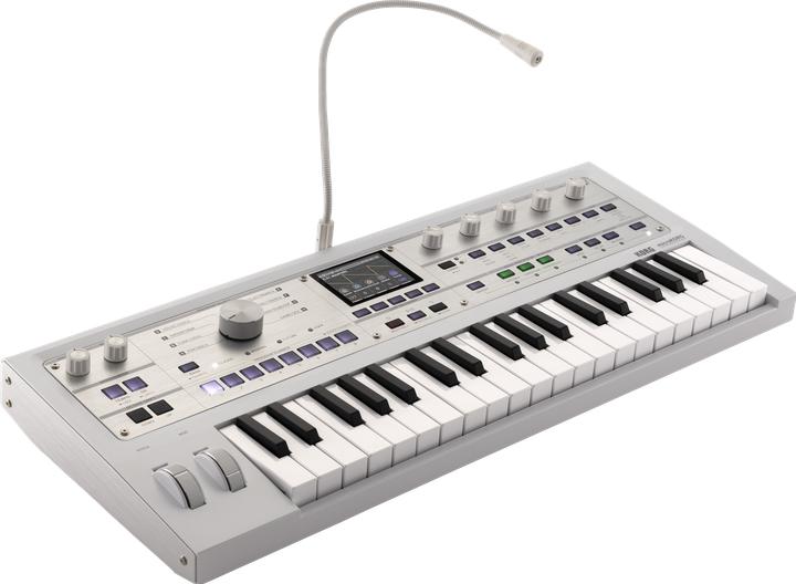 Pearl white with silver-coloured accents
