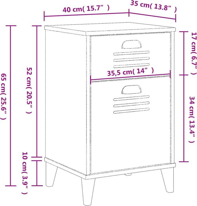 Actual product image vidaXL Nachttisch (40 x 35 x 65 cm)