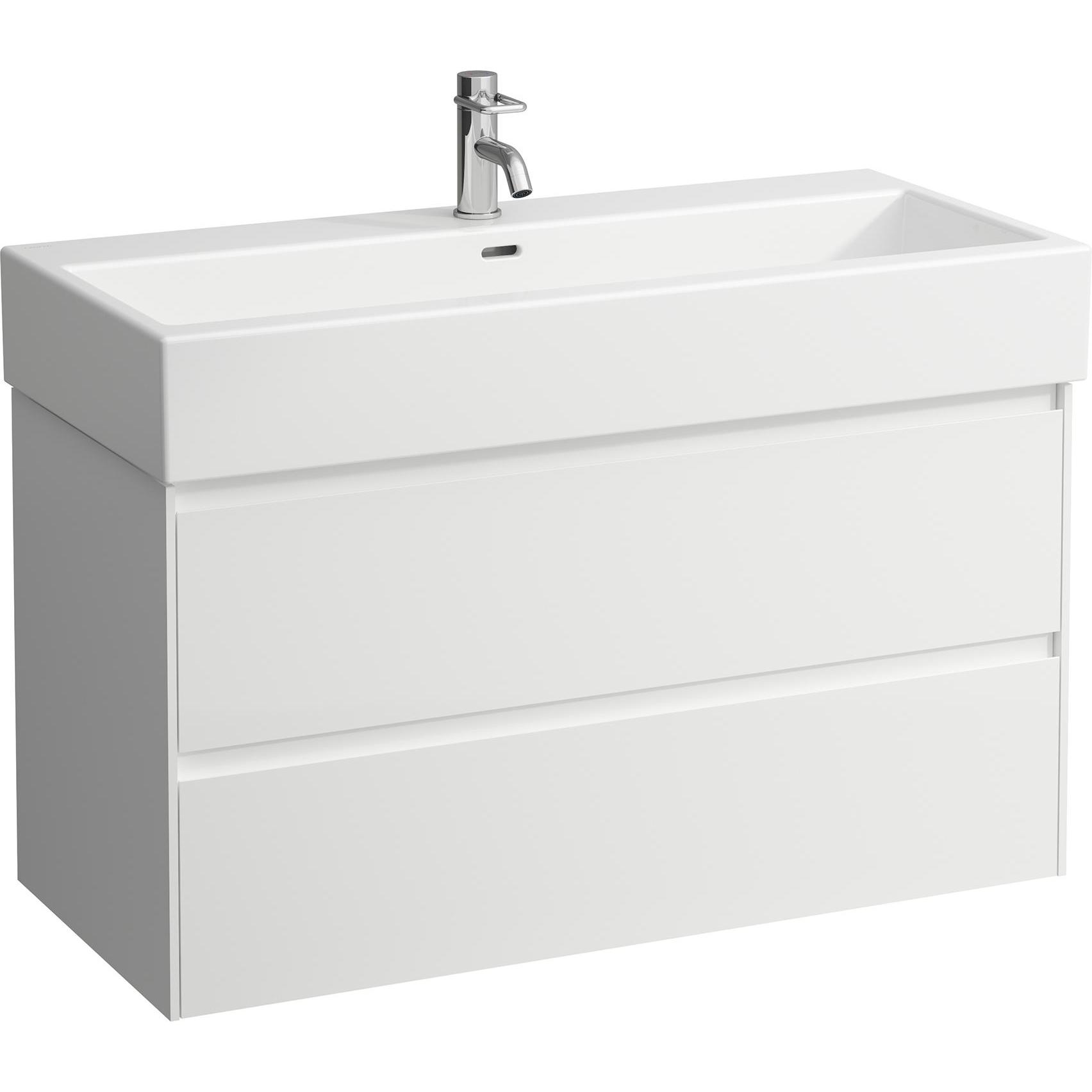 Laufen, Waschbeckenunterschrank, Lani Waschtischunterbau, 2 Schubladen, SoftClose, 985x515x450mm, H403562112 (98.5 x 45 ...