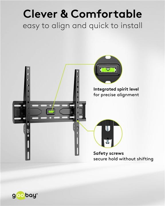 Image du produit Goobay TV-Wandhalterung FIXED L (Mur)