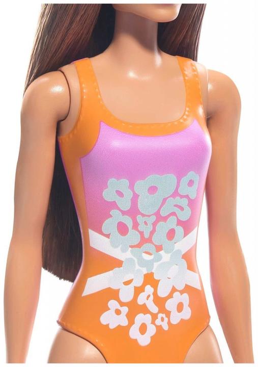 Productafbeelding Mattel Barbie Κούκλα Strand Roze-Oranje Badpak για 3+ ετών HPV21