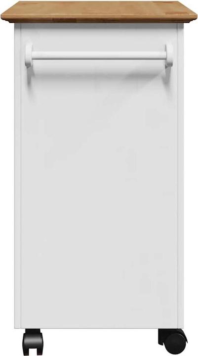 Actual product image vidaXL Kitchen trolley BODO White and brown 67.5x45x80 cm Side trolley Storage trolley