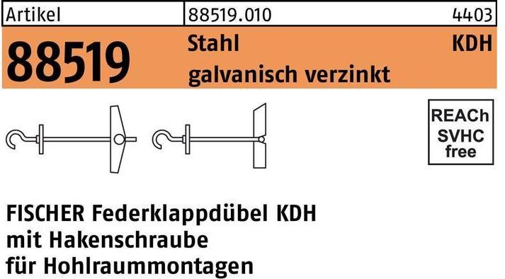 Produktbild Fischer Kippdübel KDH 8 (20 Stk.)