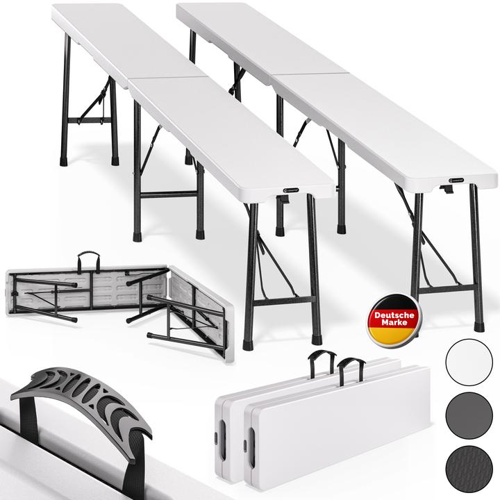 Image du produit Casaria Lot de 2 bancs pliants