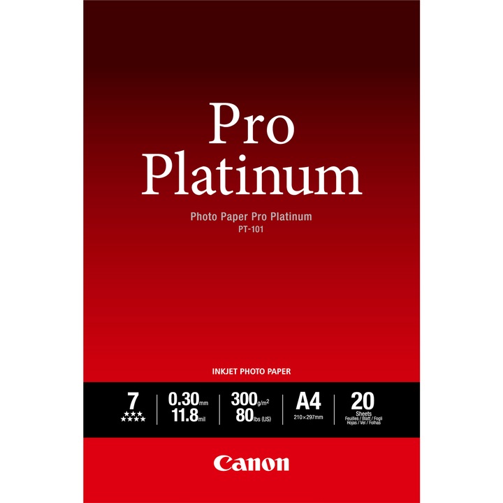 Produktbild Canon PT-101, Photo Paper Pro Platinum (300 g/m², A4, 20 x)