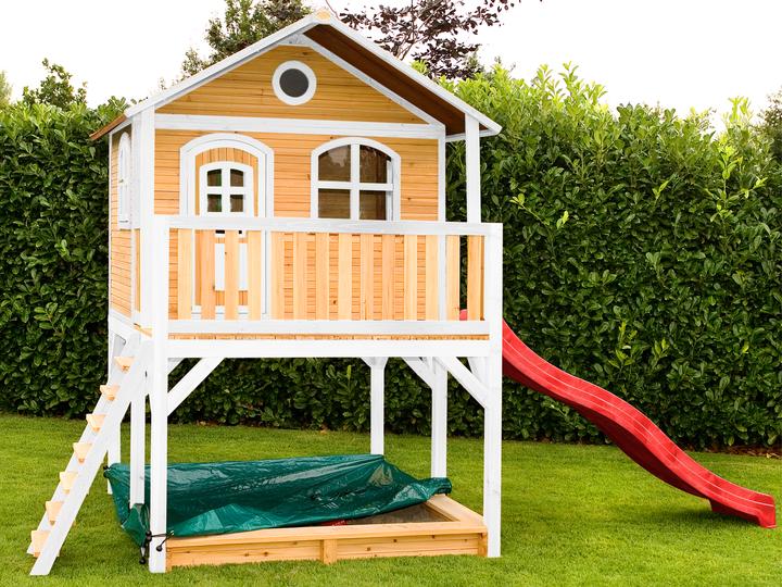 Actual product image Axi Marc Playhouse Brown / White with Red Slide